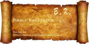 Baucz Kalliszta névjegykártya